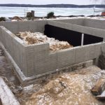 The foundation walls are in for a beautiful house being built on Elk Lake
