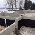 The foundation walls are in for a beautiful house being built on Elk Lake
