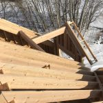 Framing the roof system for at a beautiful home we are building on Elk Lake