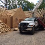 Setting trusses on a 4,000 sqft home
