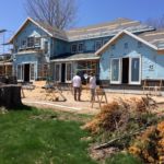 Large house under construction on Elk Lake